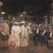 Jean Beraud Garden of Paris oil on canvas